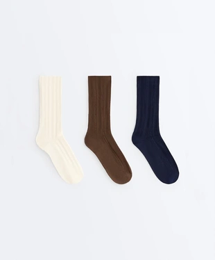 3 пары классических носков в рубчик- Заказать в России