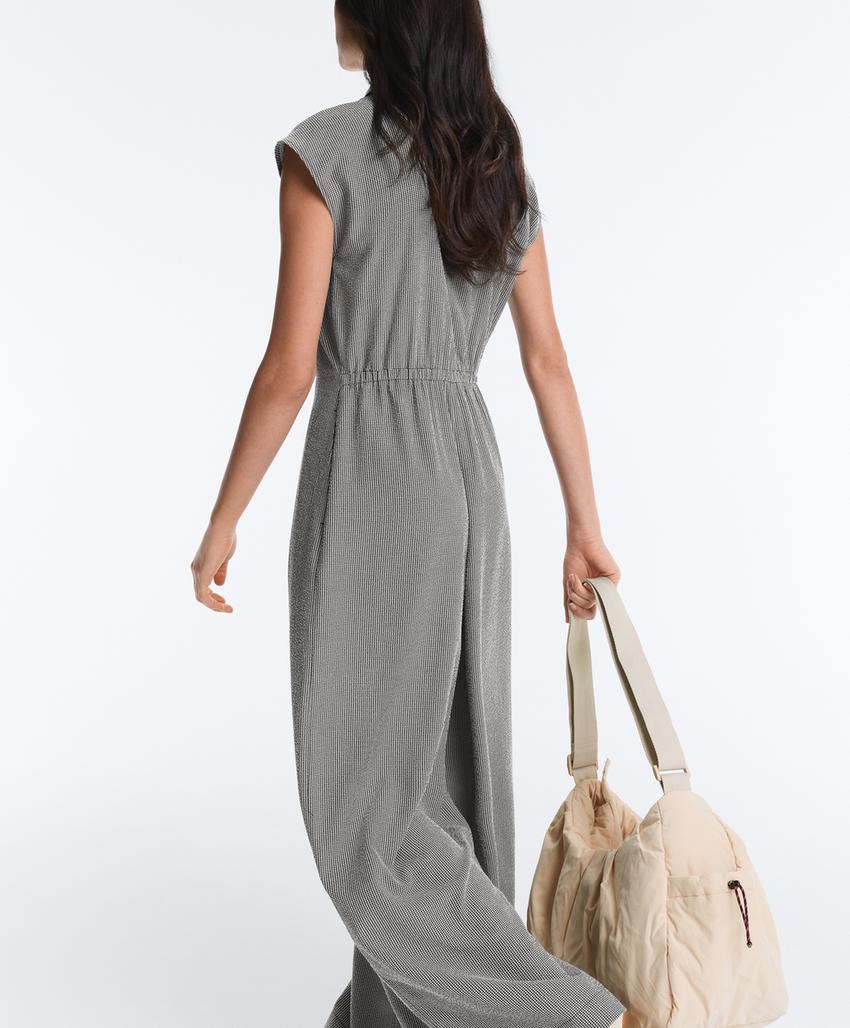 Длинный комбинезон виши с воротником и лиоцеллом