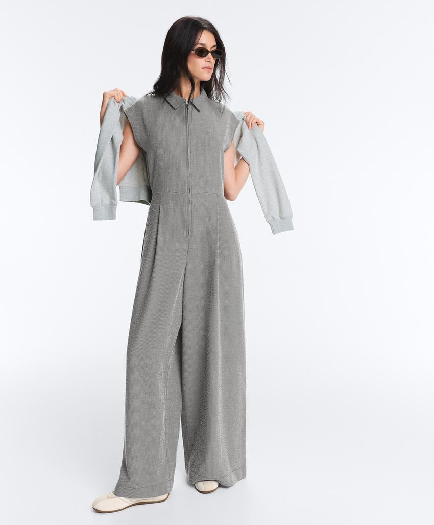 Длинный комбинезон виши с воротником и лиоцеллом