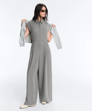 Длинный комбинезон виши с воротником и лиоцеллом- Заказать в России