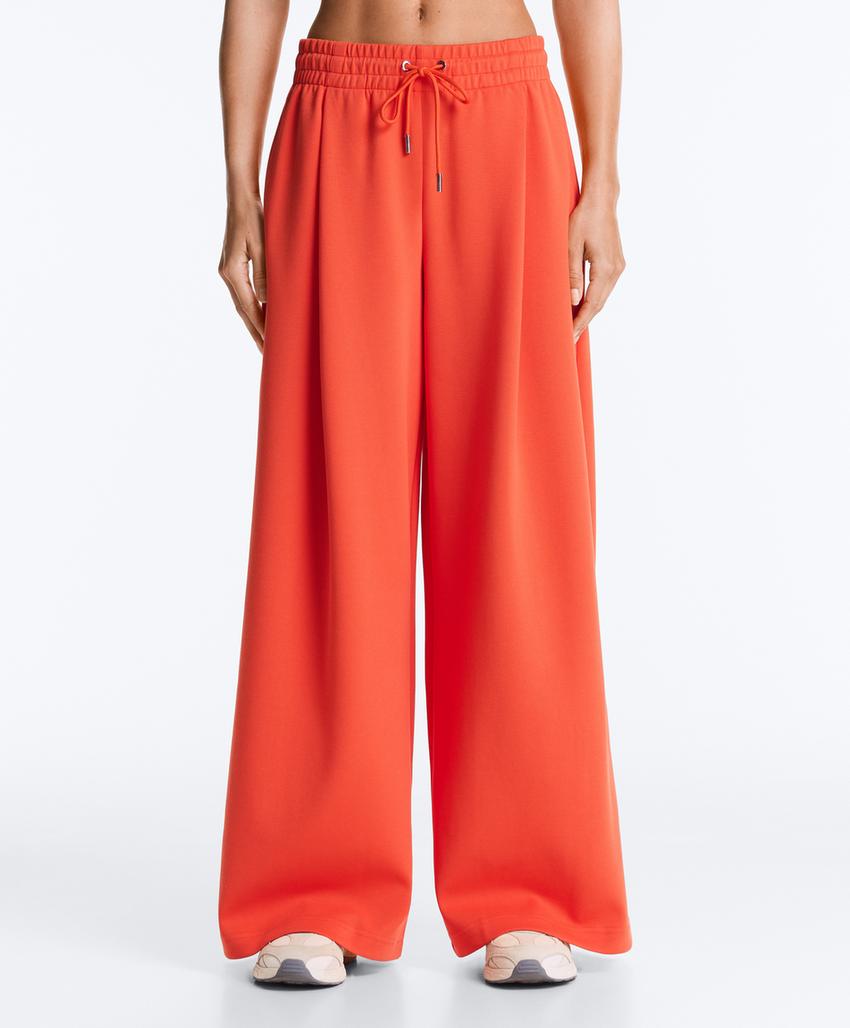 Широкие брюки пике с хлопком