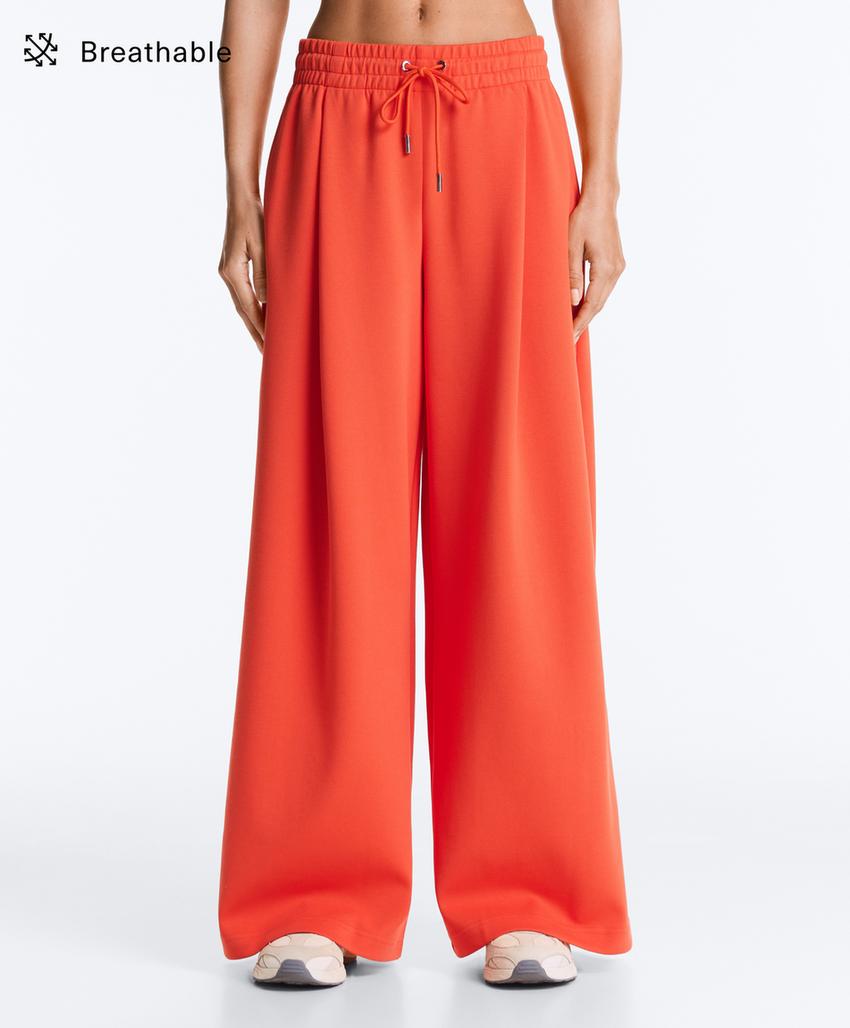 Широкие брюки пике с хлопком