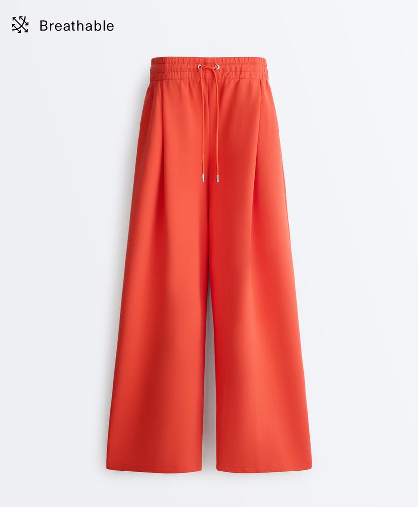 Широкие брюки пике с хлопком