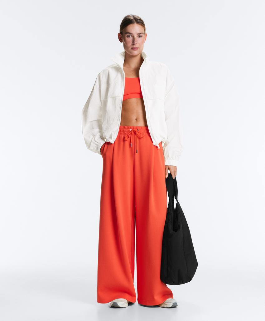 Широкие брюки пике с хлопком