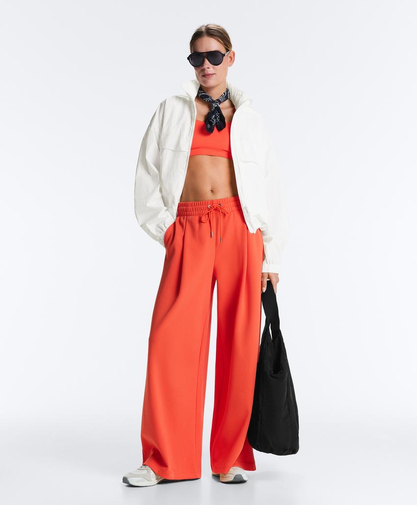 Широкие брюки пике с хлопком