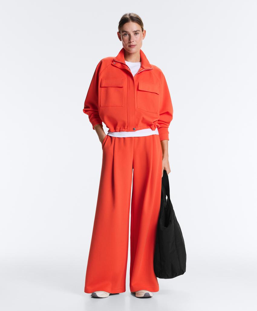 Широкие брюки пике с хлопком