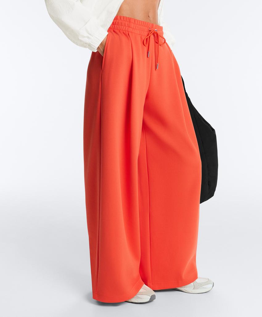 Широкие брюки пике с хлопком