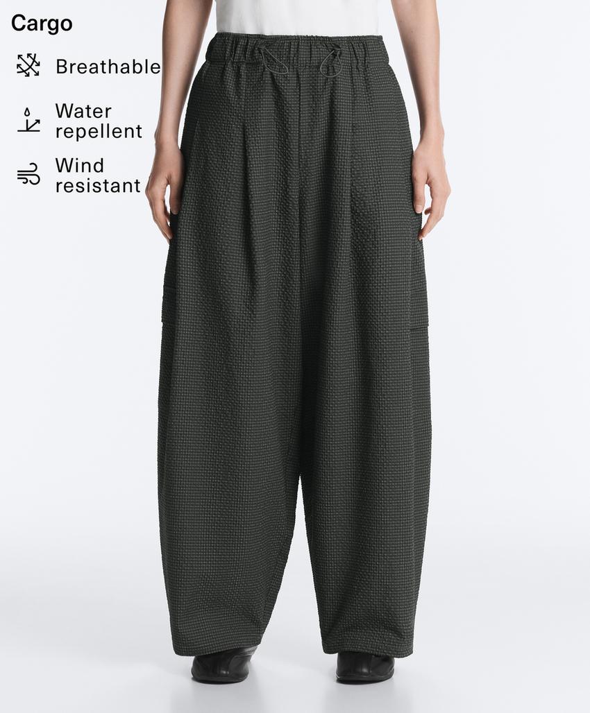 Длинные нейлоновые брюки карго в клетку, водоотталкивающие