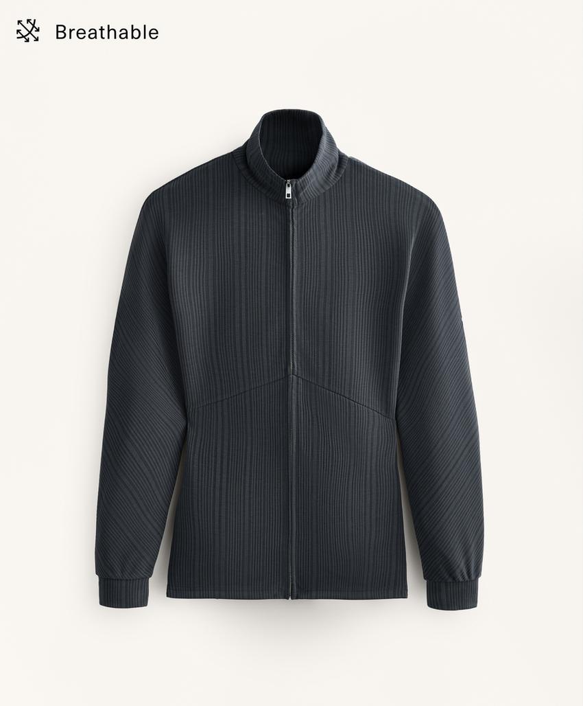 Длинная куртка с асимметричной полосой из модала