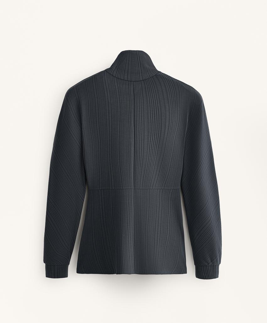 Длинная куртка с асимметричной полосой из модала