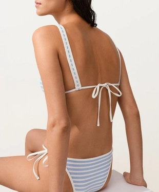 Топ бикини с треугольными чашками в рельефную полоску- Заказать в России