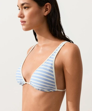 Топ бикини с треугольными чашками в рельефную полоску- Заказать в России