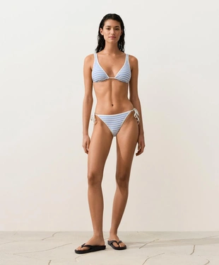 Полуоткрытые плавки бикини на завязках в полоску- Заказать в России