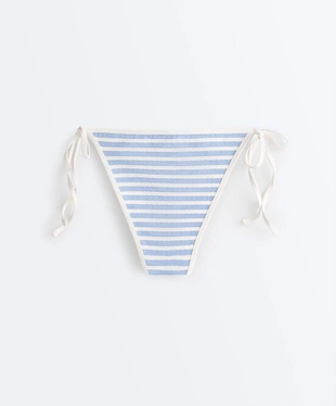 Полуоткрытые плавки бикини на завязках в полоску- Заказать в России