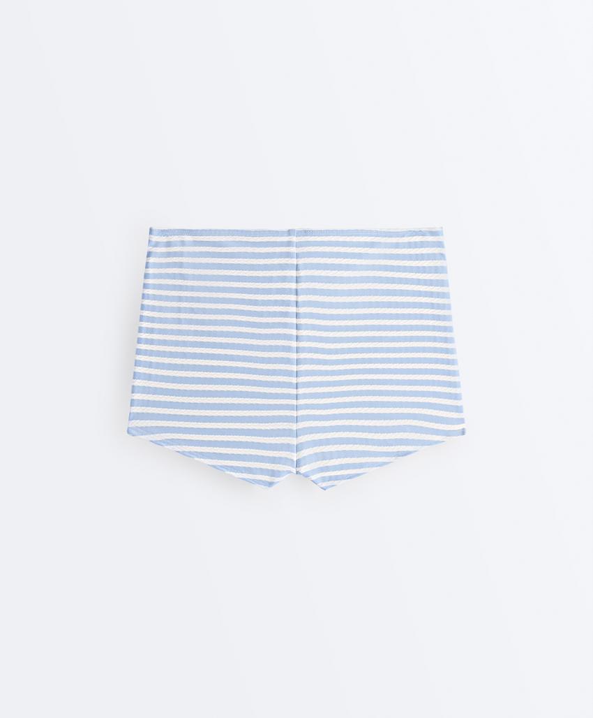 Шорты-плавки бикини с поясом в полоску