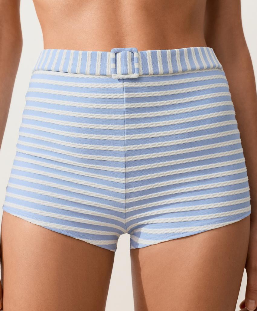 Шорты-плавки бикини с поясом в полоску