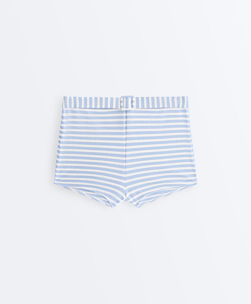 Шорты-плавки бикини с поясом в полоску