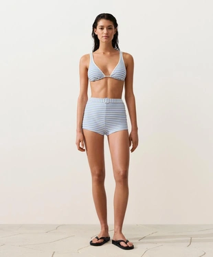 Шорты-плавки бикини с поясом в полоску- Заказать в России