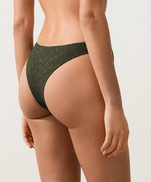 Плавки бикини бразильяно U-образной формы с леопардовым принтом- Заказать в России