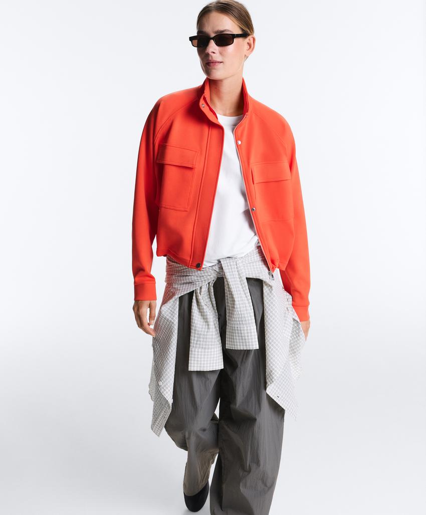 Куртка пике с карманами из хлопка