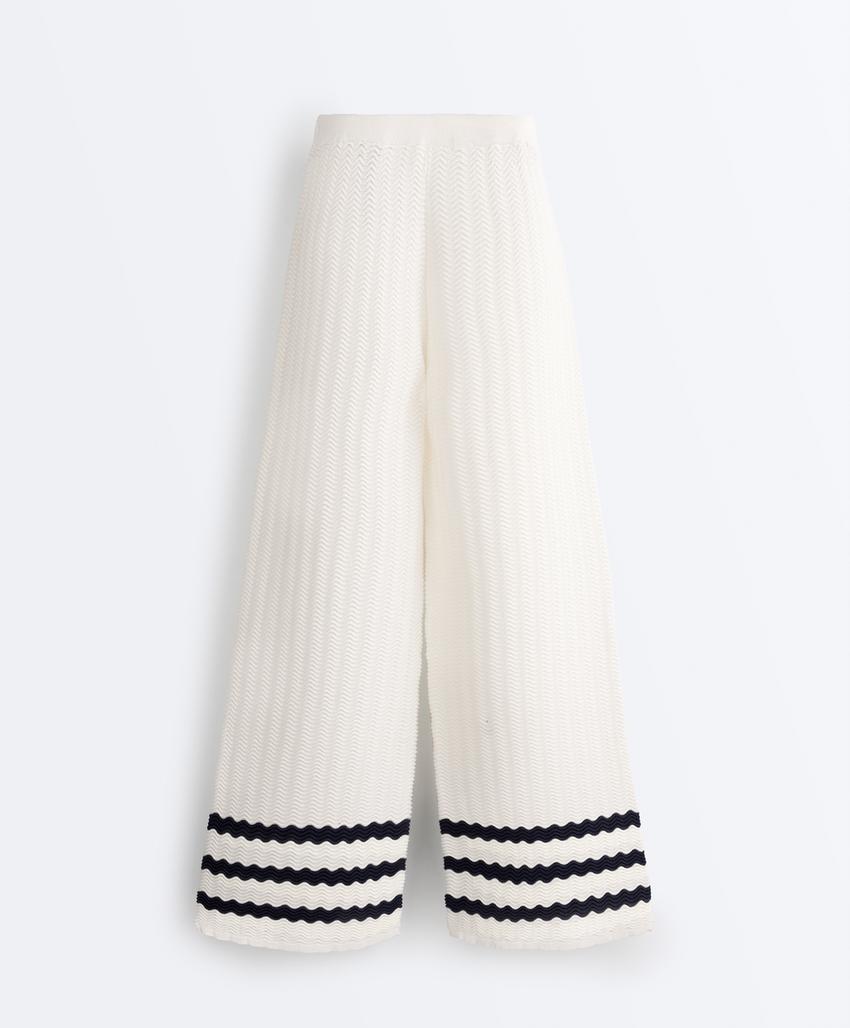 Вязаные прямые брюки «Волна»