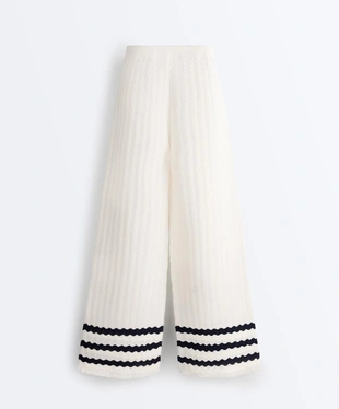 Вязаные прямые брюки «Волна»- Заказать в России
