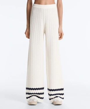 Вязаные прямые брюки «Волна»- Заказать в России