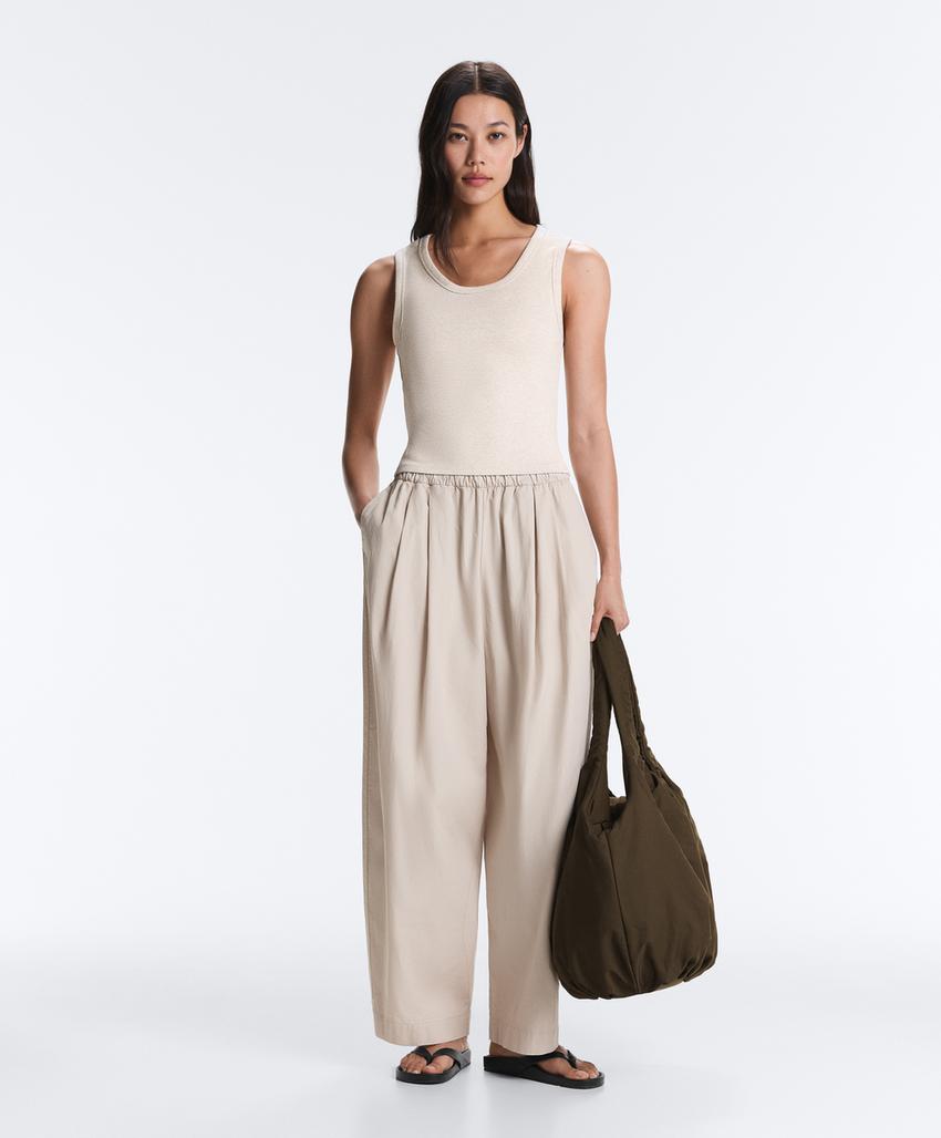 Майка Rib с широкими бретельками из хлопка и модала