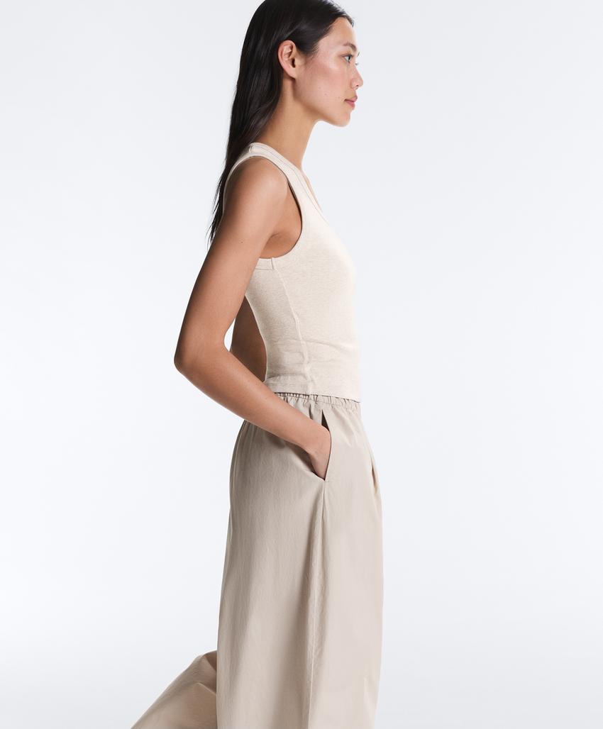 Майка Rib с широкими бретельками из хлопка и модала