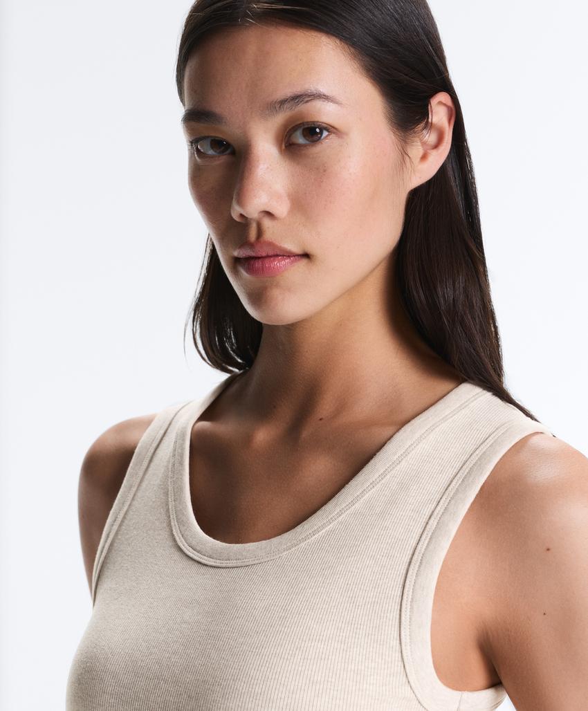 Майка Rib с широкими бретельками из хлопка и модала