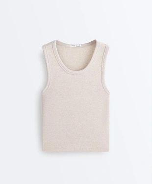 Майка Rib с широкими бретельками из хлопка и модала- Заказать в России