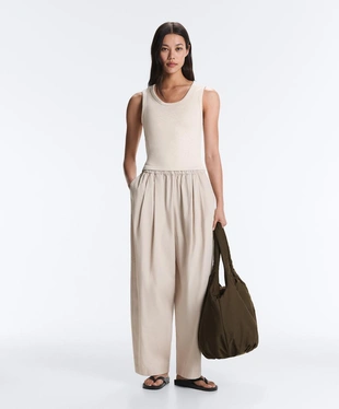 Майка Rib с широкими бретельками из хлопка и модала- Заказать в России