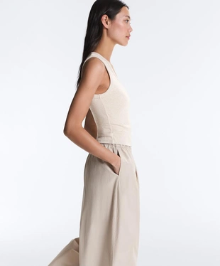 Майка Rib с широкими бретельками из хлопка и модала- Заказать в России