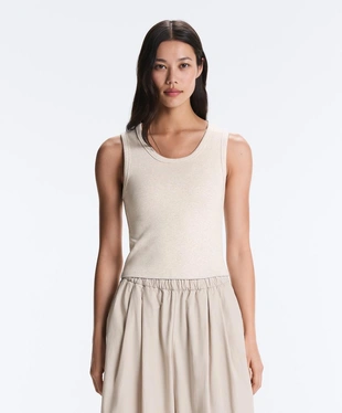 Майка Rib с широкими бретельками из хлопка и модала- Заказать в России