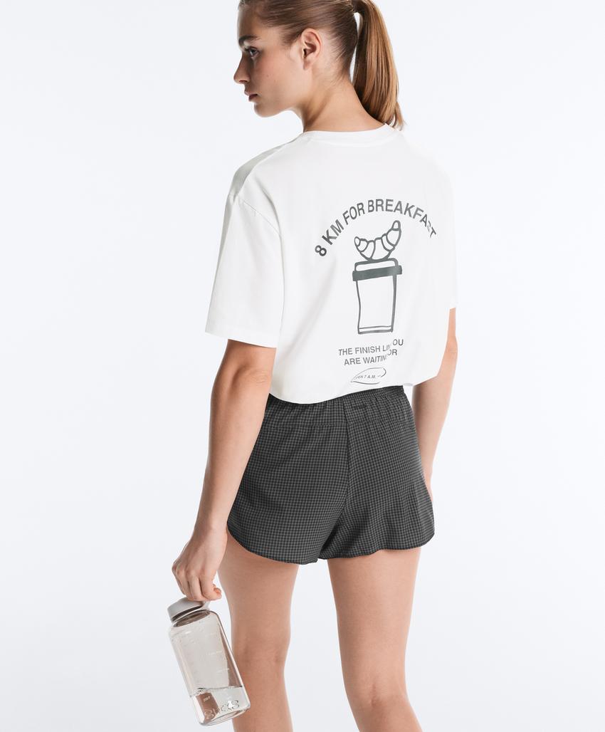 Футболка Boxy с надписью из смесового хлопка