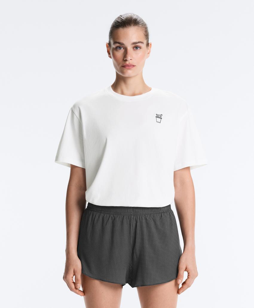 Футболка Boxy с надписью из смесового хлопка