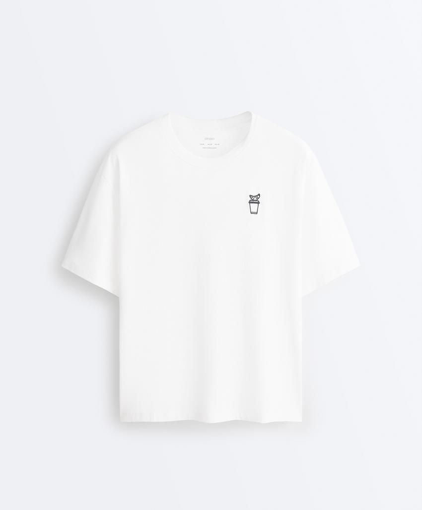 Футболка Boxy с надписью из смесового хлопка