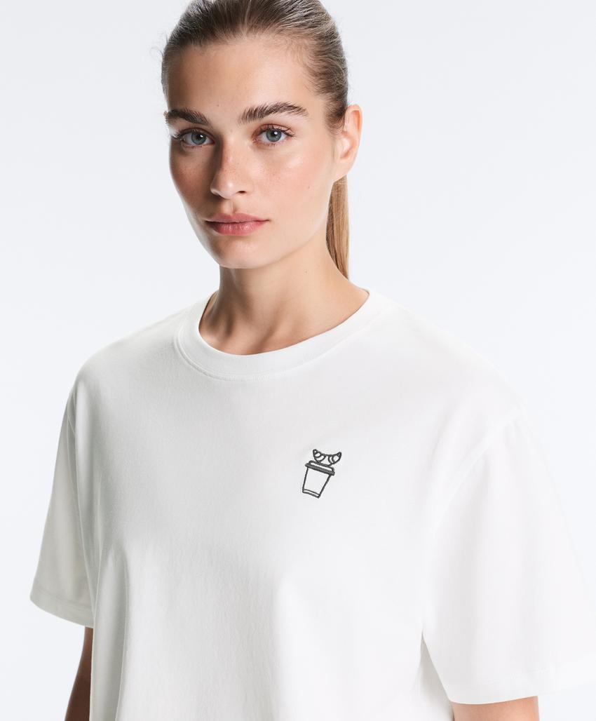 Футболка Boxy с надписью из смесового хлопка