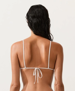 Топ бикини с треугольными чашками из вязаного полотна в полоску- Заказать в России