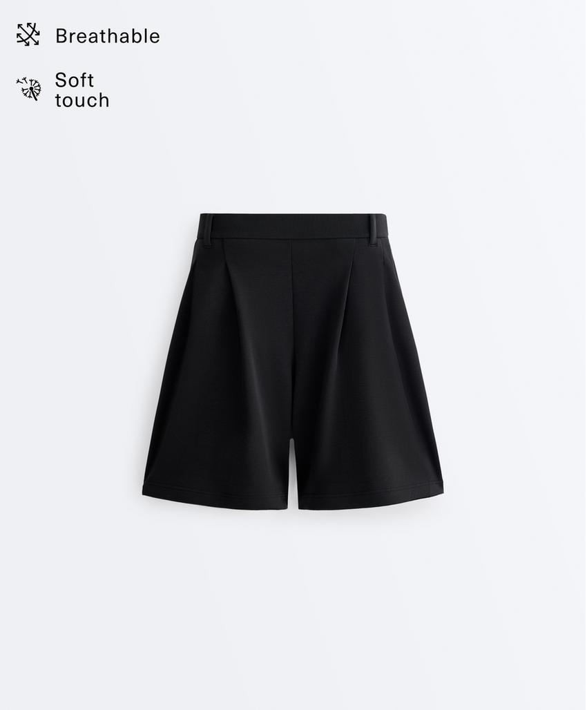 Бермуды с модалом и складками