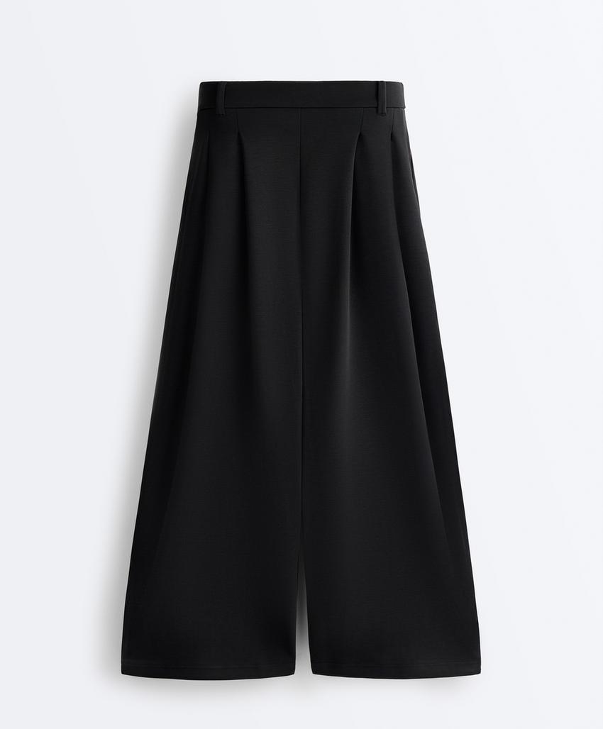 Широкие брюки-Crop с модалом, мягкие на ощупь, со складками