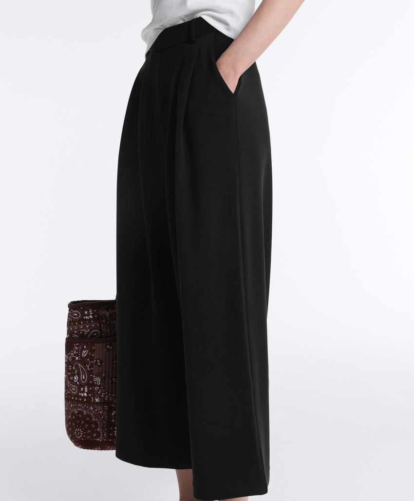 Широкие брюки-Crop с модалом, мягкие на ощупь, со складками