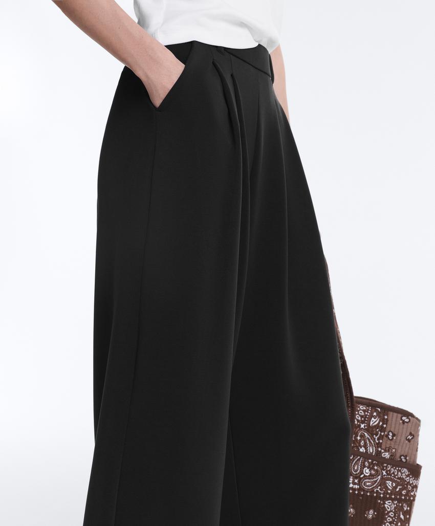 Широкие брюки-Crop с модалом, мягкие на ощупь, со складками