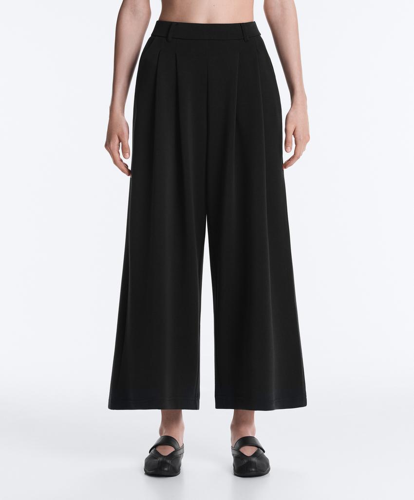 Широкие брюки-Crop с модалом, мягкие на ощупь, со складками