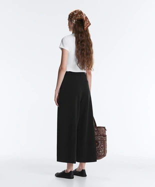 Широкие брюки-Crop с модалом, мягкие на ощупь, со складками- Заказать в России