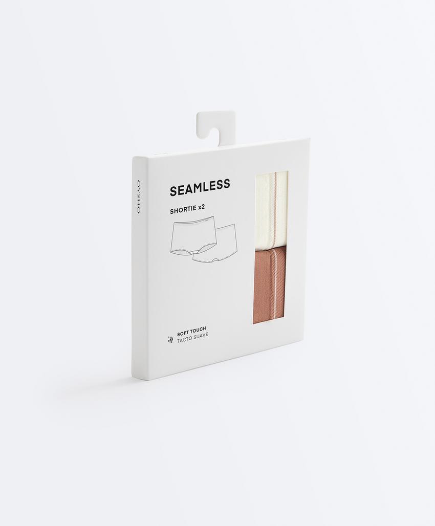 2 бесшовных трусов-шортов Seamless Soft Touch с контрастным логотипом