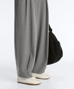 Брюки-бананы из смесовой ткани с лиоцеллом в клетку виши- Заказать в России