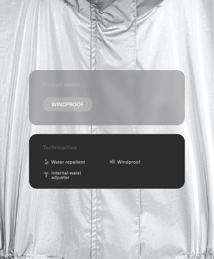 Водоотталкивающая куртка с эффектом металлик