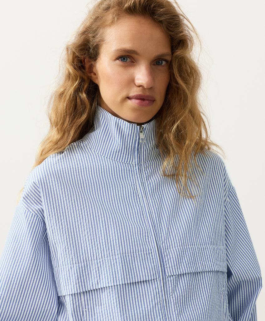 Куртка-track из смесового хлопка в полоску