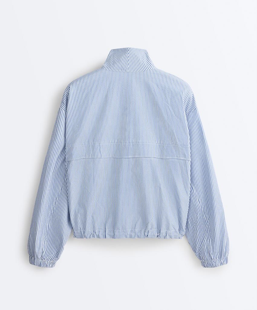 Куртка-track из смесового хлопка в полоску